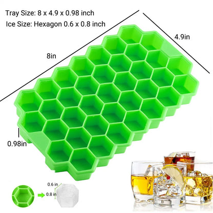 Forma na bloky ľadu Honeycomb Silikónový blok na ľad Forma na výrobu ľadu Opakovane použiteľný výrobník ľadu v potravinárskej kvalite s vrchnákom na letné džúsové víno