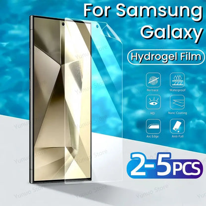2-5PCS hydrogélová fólia pre Samsung Galaxy S24 S23 S22 S21 Ultra Plus HD ochrana obrazovky Mäkká ochranná fólia na Samsung S24Ultra