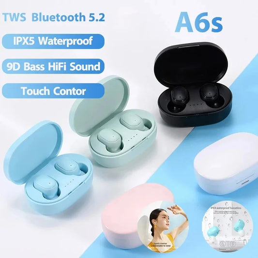 A6S TWS Headset Bezdrôtové slúchadlá Bluetooth slúchadlá Športové stereofónne slúchadlá Bluetooth slúchadlá pre Xiaomi Huawei