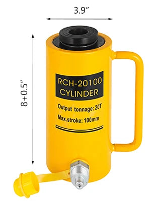 VEVOR 20T/30T/60T Zdvihák hydraulického valca s dutým piestom Jednočinný valec barana 100 mm Ťažký zdvíhací nástroj