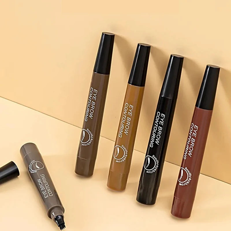 4-bodová ceruzka na obočie Vodotesné tekuté pero na obočie na vylepšenie obočia Prírodný make-up Dlhotrvajúci mejkap Módna ceruzka na obočie