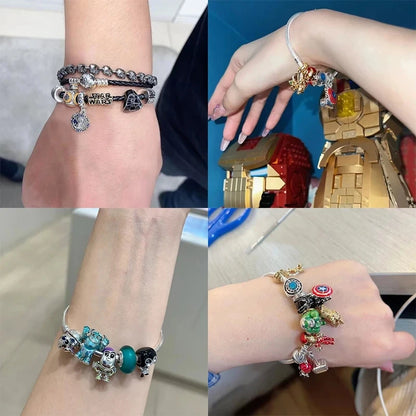Disney Stitch Marvel Rescuer Korálky Star Charms Wars pre originál Pandora 925 mincový strieborný náramok náhrdelník pre ženy šperky