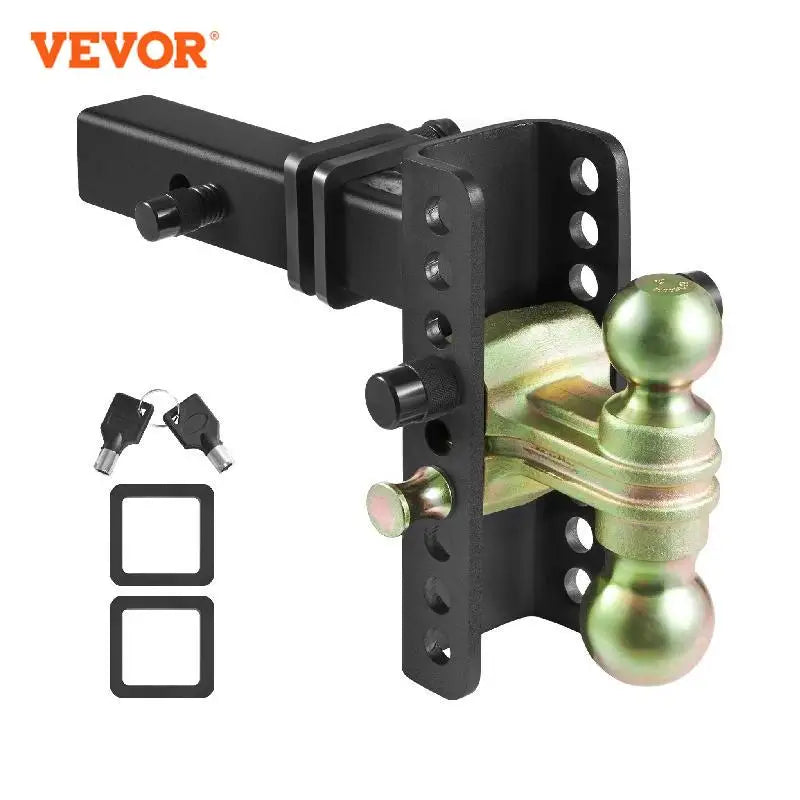 VEVOR Nastaviteľná guľová montáž ťažného zariadenia 2'' Prijímač 6''Drop Drowith Prijímač Pevná rúrka Oceľové ťažné gule na ťahanie nákladných vozidiel