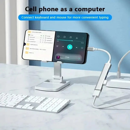 Zvýšte svoju produktivitu s týmto rozbočovačom USB C 4 v 1 – kompatibilný s MacBook, Mac Pro, Mac Mini, IMac, Surface Pro, XPS, PC, Fla