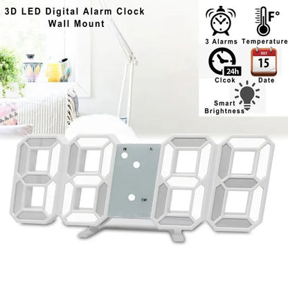 3D mini hodiny LED digitálne nástenné hodiny Stolové hodiny Elektronický budík Hodiny do obývačky Nástenné hodiny pre domácich majstrov
