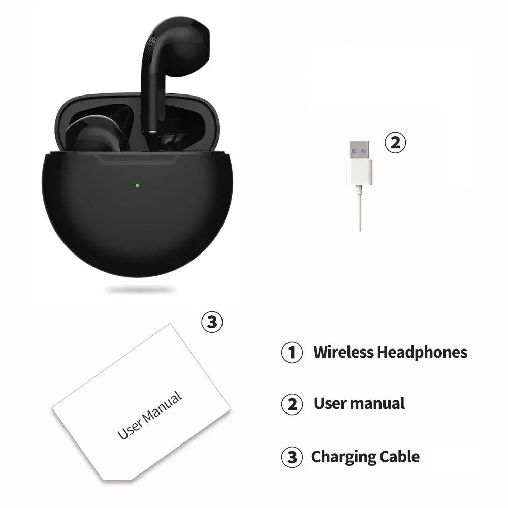 Originálne slúchadlá Air Pro 6 TWS Wireless Bluetooth Headset 5.3 Mini slúchadlá s nabíjacím boxom na mikrofón pre slúchadlá Xiaomi iPhone