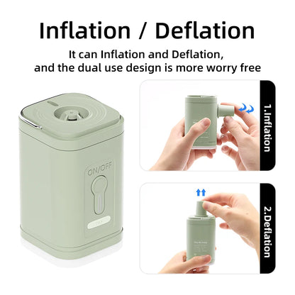 Elektrická vzduchová pumpa 3 v 1 so svetlami Mini bezdrôtový vzduchový kompresor USB nabíjacie nafukovacie/deflovacie pumpy pre outdoorové kempovanie