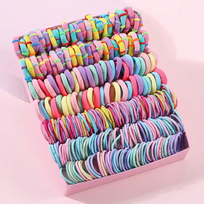 250/300 ks Dievčenské farebné gumičky do vlasov Súprava Nylonová elastická gumička Detský držiak do chvosta Scrunchies Detské vlasové doplnky