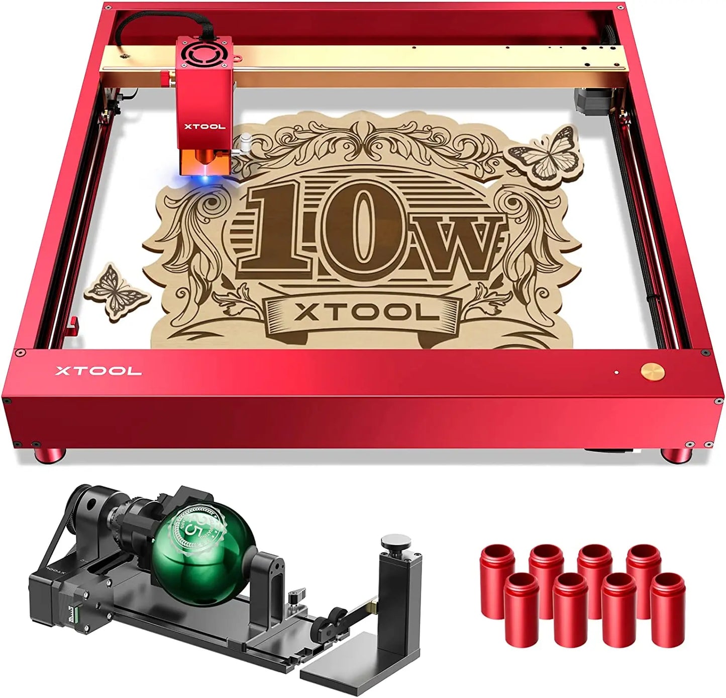 xTool D1 Pro 10W laserový gravírovač Laserové gravírovacie rezacie obrábacie stroje s rotačnou rezačkou RA2 Pro 4 v 1 pre domácich majstrov Prenosná Cortadora