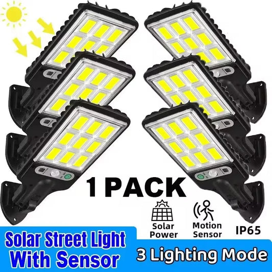 4/6/8ks 108 COB senzor Street 3 svetelné režimy Vonkajšie vodotesné bezpečnostné solárne lampy pre diaľkové ovládanie na záhradnej terase