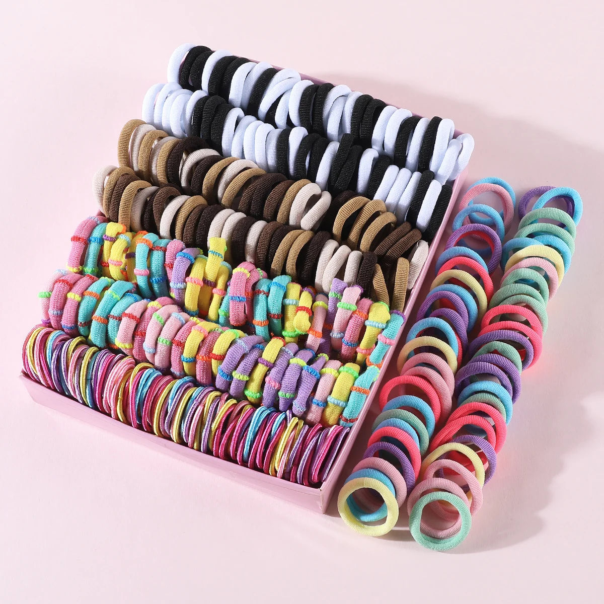 250/300 ks Dievčenské farebné gumičky do vlasov Súprava Nylonová elastická gumička Detský držiak do chvosta Scrunchies Detské vlasové doplnky