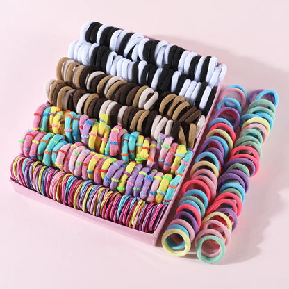 250/300 ks Dievčenské farebné gumičky do vlasov Súprava Nylonová elastická gumička Detský držiak do chvosta Scrunchies Detské vlasové doplnky