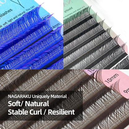 NAGARAKU YY Tvar Čierna Hnedá Fialová farba Ručne tkaná Prémiová norková Soft Light Natural Sieťka na predlžovanie mihalníc