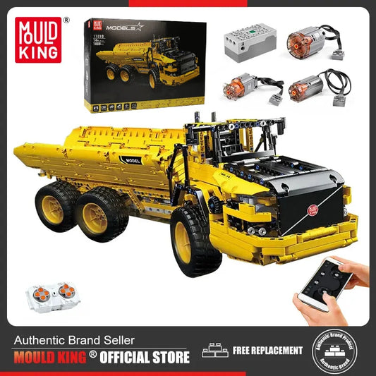 MOLD KING 17010 Technické inžinierstvo automobilov Hračky vozidiel APP Súprava RC sklápača Bloky MOC-8002 Tehly Vianočné darčeky pre chlapcov