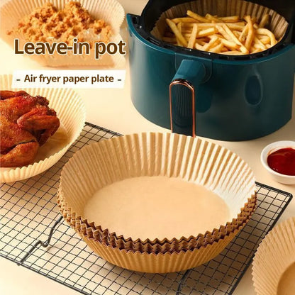 50ks/sada Jednorazová papierová vložka do fritézy 23 cm Vodotesná vzduchová fritéza odolná voči oleju Jednorazové podnosy na papier na pečenie Papier na pečenie