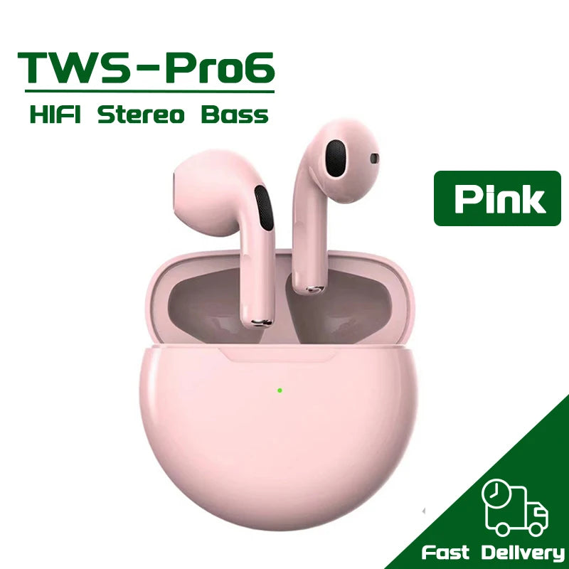 Bezdrôtové slúchadlá Air Pro 6 TWS s mikrofónom Fone Bluetooth slúchadlá Športové slúchadlá do uší Pro6 J6 Headset pre Apple iPhone Xiaomi Huawei