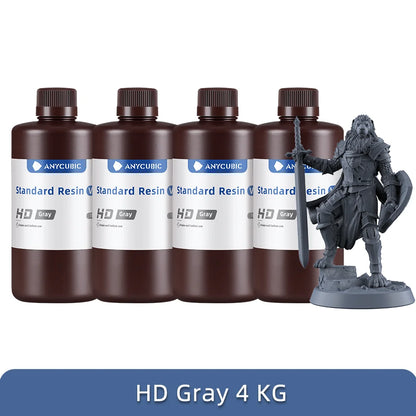 ANYCUBIC Najnovšia HD šedá živica 405nm UV živica pre Photon 3D tlačiareň Vysoko presná UV fotopolymérová živica