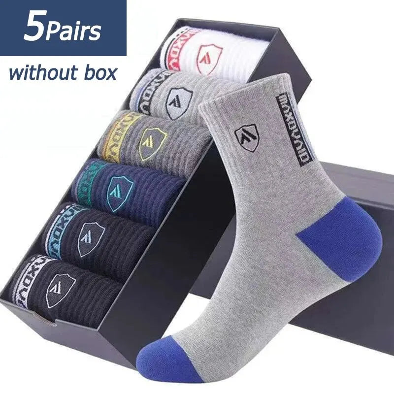 5PCS Set pánske ultra priedušné štýlové športové ponožky pre vysokovýkonné basketbalové futbalové módne multibalenie