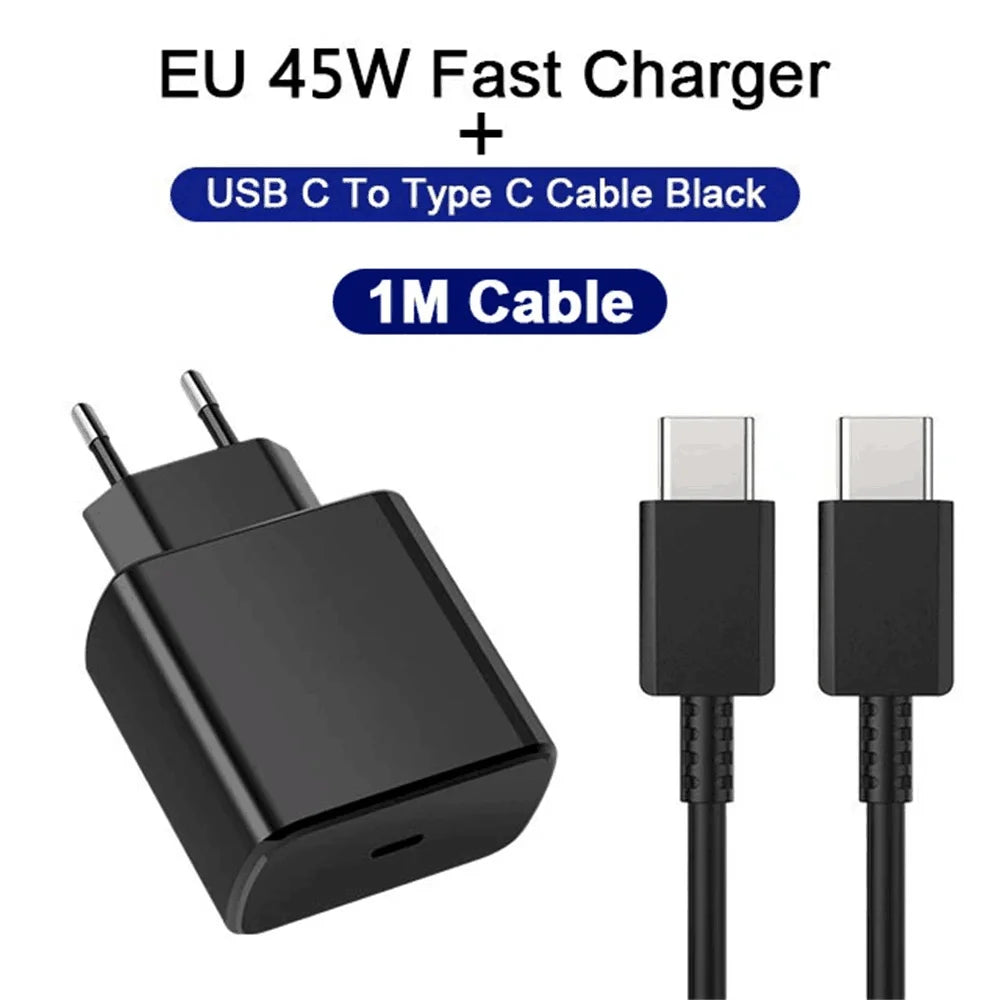 PD 45W USB C nabíjačka Super rýchly nabíjací adaptér pre Samsung Galaxy S22 S23 S24 Ultra Note 20 Nabíjačka mobilného telefónu typu C kábel