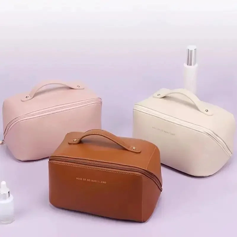Veľkokapacitná taška na uloženie vankúša, vodeodolná PU koža, prenosná taška na make-up, cestovanie a služobné cesty