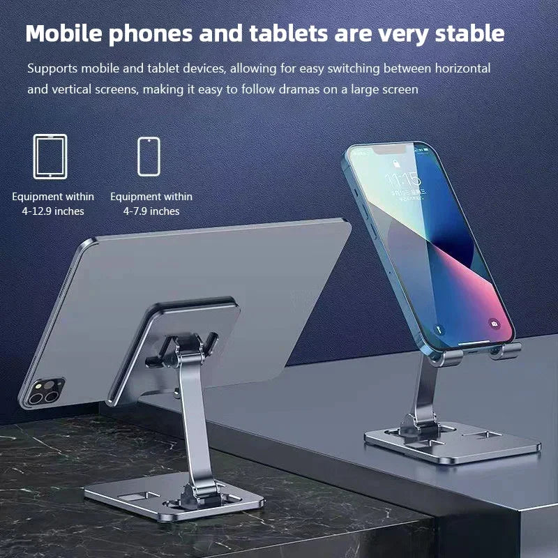 VIKEFON Aluminium Alloy Prenosný držiak na tablet pre iPad Nastaviteľný Flexibilný skladací Lazy Desktop Live Držiak na mobilný telefón