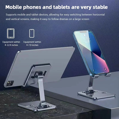 VIKEFON Aluminium Alloy Prenosný držiak na tablet pre iPad Nastaviteľný Flexibilný skladací Lazy Desktop Live Držiak na mobilný telefón