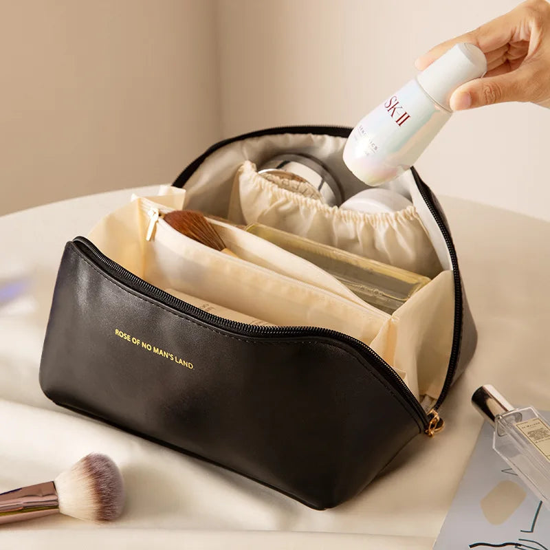 Veľkokapacitná taška na uloženie vankúša, vodeodolná PU koža, prenosná taška na make-up, cestovanie a služobné cesty