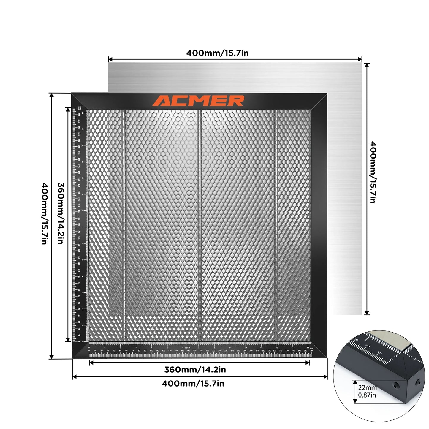 ACMER laserový rezací voštinový pracovný stôl pre P1 10 P2 33W CO2 alebo diódový CNC laserový gravírovací stroj na rezanie 400x400/440x440mm