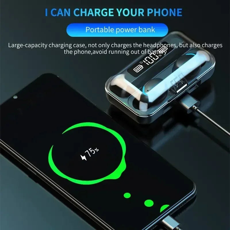 Nové F9 Bluetooth slúchadlá 9D stereo vysokobasové športové slúchadlá Handfree dotykové ovládanie Tws Wireless Earbuds Vodotesné slúchadlá