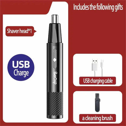 Zastrihávač chĺpkov v nose USB nabíjateľný zastrihávač na chĺpky v nose a ušiach Kovový holiaci strojček Elektrický holiaci strojček na zastrihávanie chĺpkov v nose pre ženy a mužov