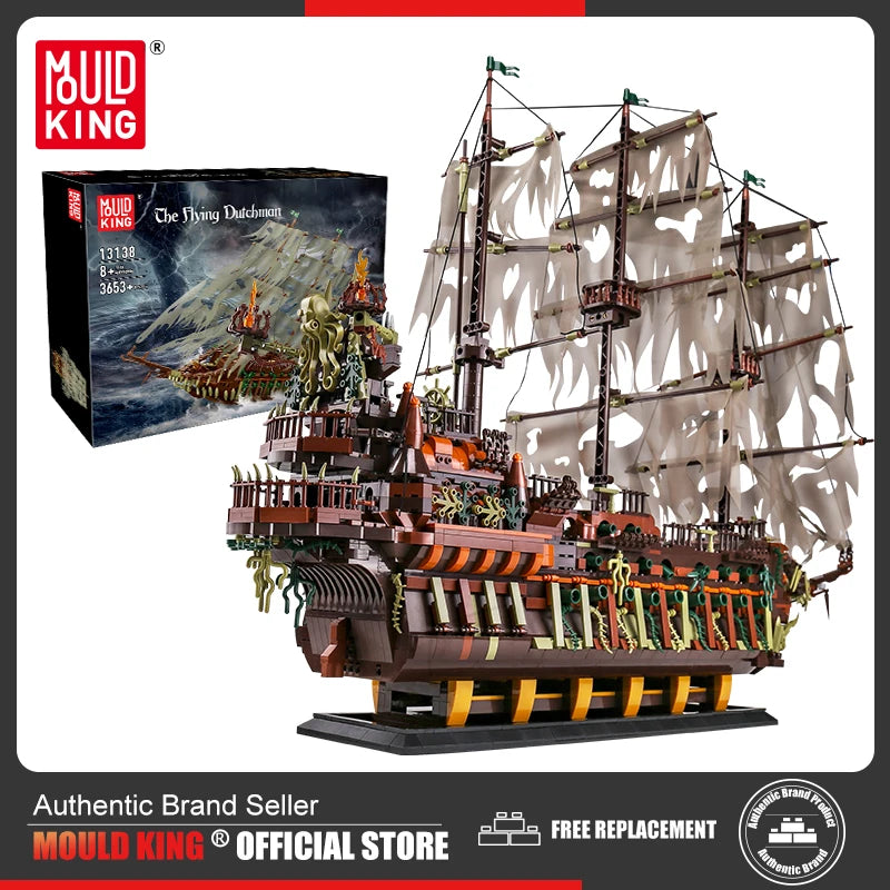 MOLD KING 13138 Stavebnice pirátskych lodí Stavebnica lietajúcich lodí Dutchmans pre dospelých Deti Tehly Hračky Vianočné darčeky