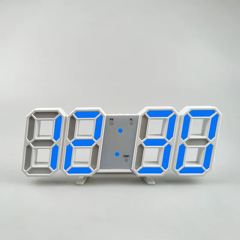 3D LED digitálny budík nástenné hodiny, stolný budík, čas/dátum/teplota pre domácnosť/kuchyňu/kanceláriu