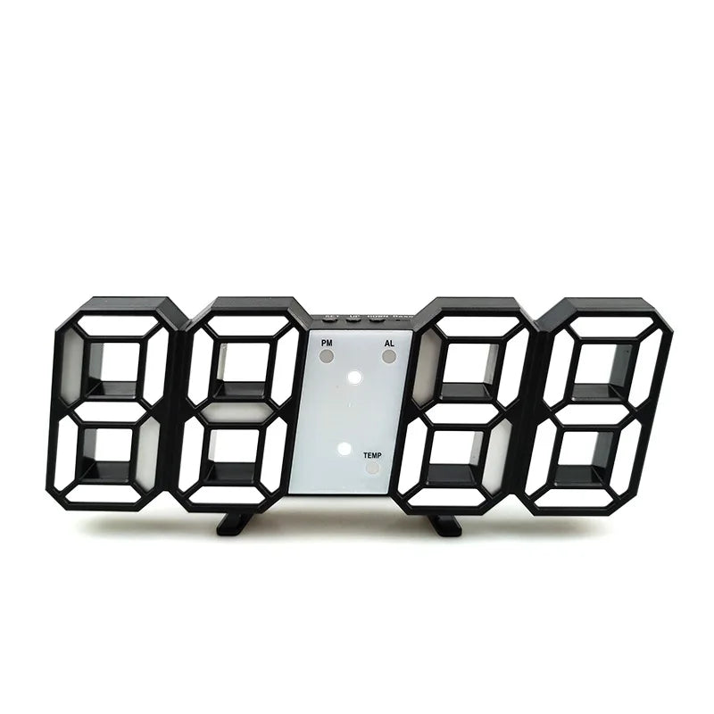 3D LED digitálny budík nástenné hodiny, stolný budík, čas/dátum/teplota pre domácnosť/kuchyňu/kanceláriu