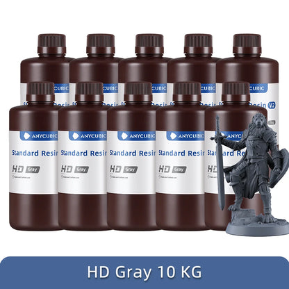ANYCUBIC Najnovšia HD šedá živica 405nm UV živica pre Photon 3D tlačiareň Vysoko presná UV fotopolymérová živica