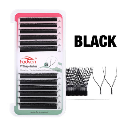 FADVAN YY Shape Lashes 2D 0,07 Faux Mink C/D/8-14mm Natural Mäkké brazílske mihalnice predpripravené objemové predĺženie mihalníc