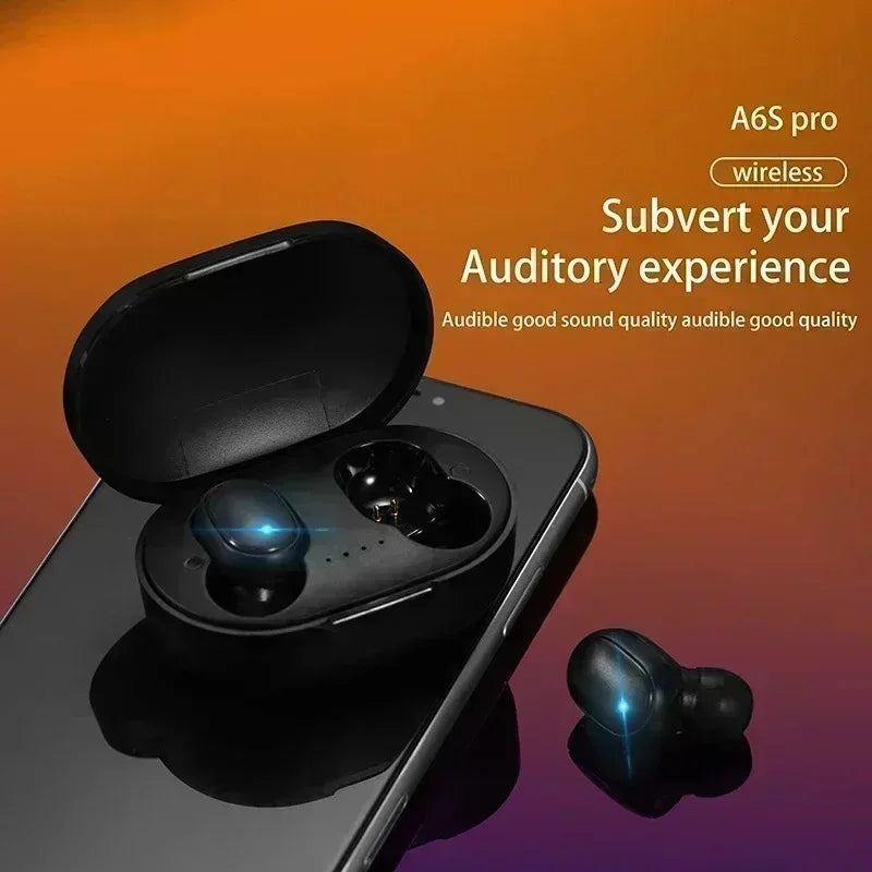 Originálny bezdrôtový Bluetooth headset A6S TWS slúchadlá Bluetooth športové slúchadlá do uší s mikrofónom pre Xiaomi Iphone Lenovo