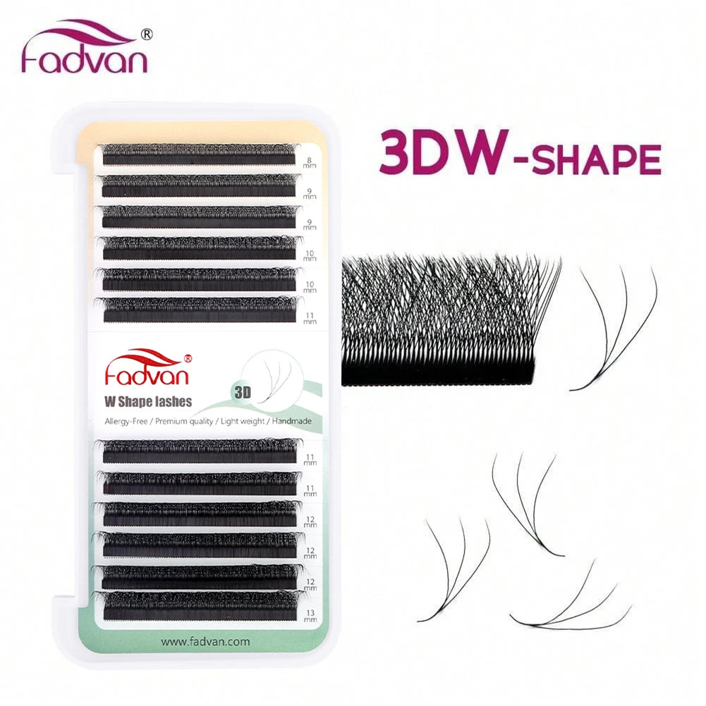 Fadvan mihalnice W 3D 4D 5D predlžovanie mihalníc W Novinka Hybrid Volume Make-up