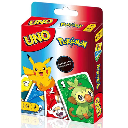UNO FLIP! Pokemon Stolová hra Anime Kreslený Pikachu Vzor postavy Rodina Vtipná Zábava uno Karty Hry Vianočné darčeky