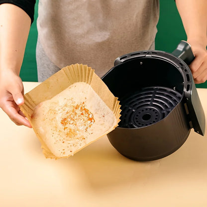 50/100 ks Špeciálny papier pre vzduchovú fritézu Papier na silikónový olej Papier na absorbovanie oleja Špeciálna papierová podložka na papierový tanier pre domácnosť