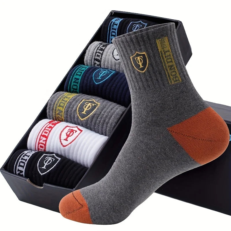 5PCS Set pánske ultra priedušné štýlové športové ponožky pre vysokovýkonné basketbalové futbalové módne multibalenie