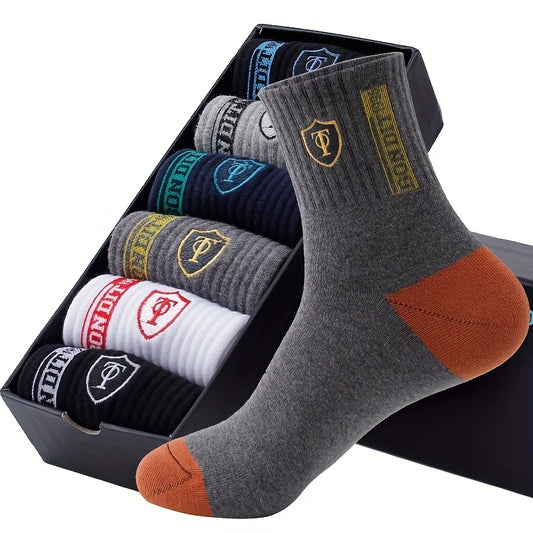 5PCS Set pánske ultra priedušné štýlové športové ponožky pre vysokovýkonné basketbalové futbalové módne multibalenie