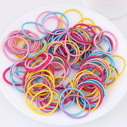 250/300 ks Dievčenské farebné gumičky do vlasov Súprava Nylonová elastická gumička Detský držiak do chvosta Scrunchies Detské vlasové doplnky