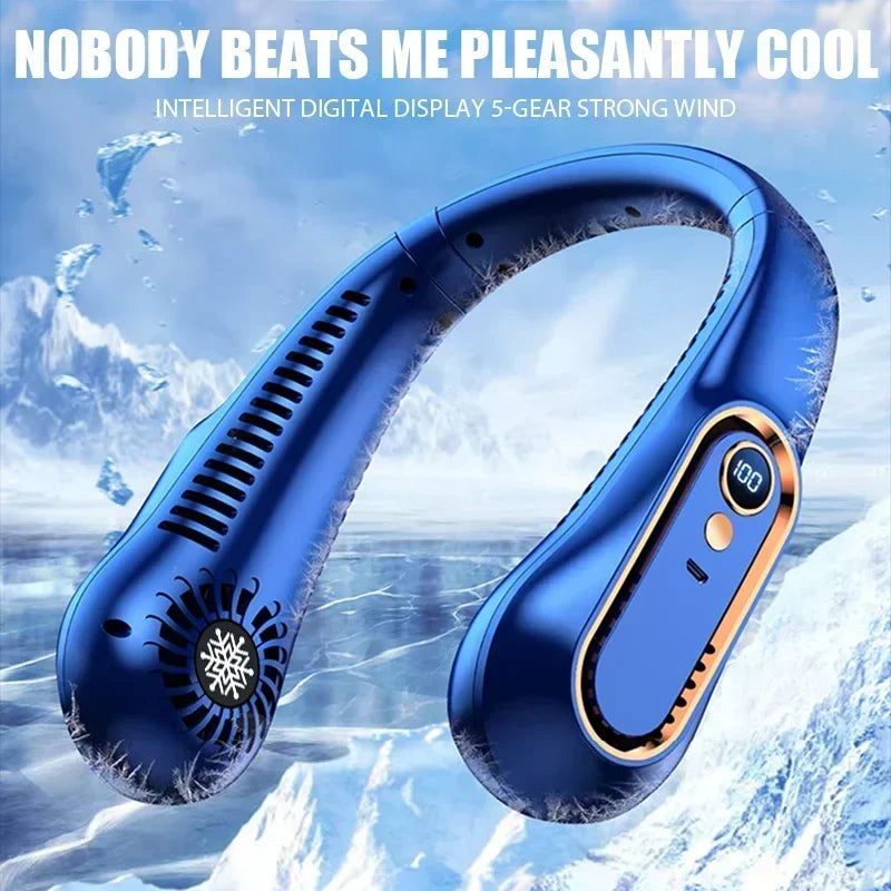 Mini Bladesess Fan s digitálnym displejom, Ultra Longa Vida, Portátil, Preguiçoso Silencioso Carregamento USB