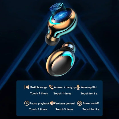 Nové F9 Bluetooth slúchadlá 9D stereo vysokobasové športové slúchadlá Handfree dotykové ovládanie Tws Wireless Earbuds Vodotesné slúchadlá