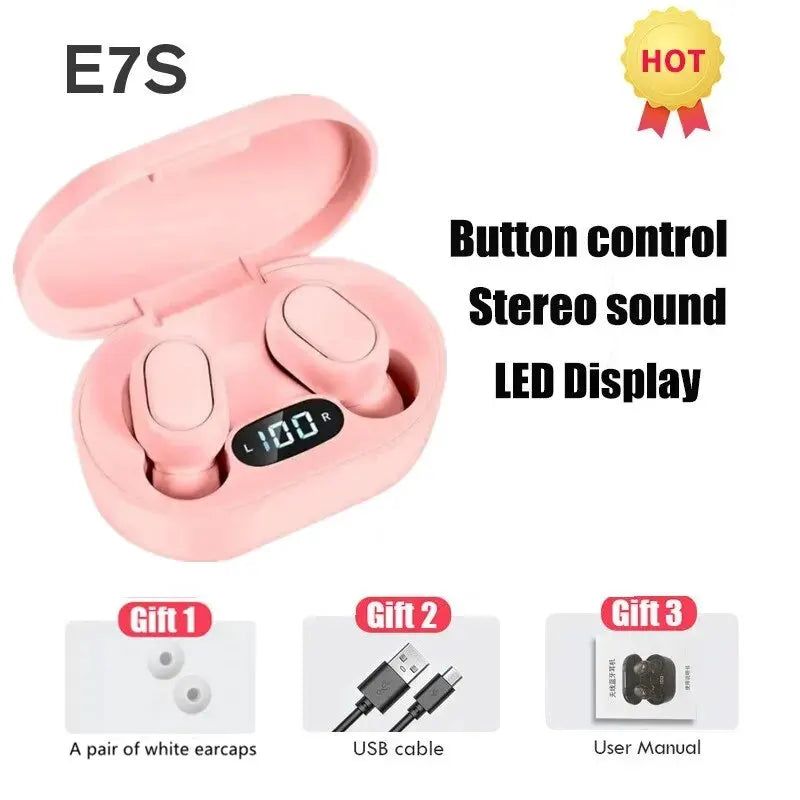 Bezdrôtové slúchadlá E7S TWS Ovládanie slúchadiel Bluetooth Športové slúchadlá Vodotesný mikrofón Hudobné slúchadlá Funguje na všetkých smartfónoch