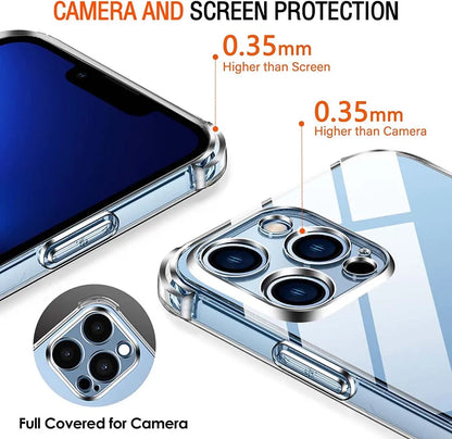 1,5 mm hrubé priehľadné puzdro na telefón Air-bag pre iPhone 11 12 13 14 15 Pro Max SE 2020 7 8 Plus 13 Mini hrubý nárazuvzdorný silikónový kryt
