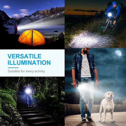 Zábleskové svetlo Prenosné nabíjateľné reflektory Vysokovýkonná nabíjateľná LED baterka Camping Ultra výkonná baterka funguje