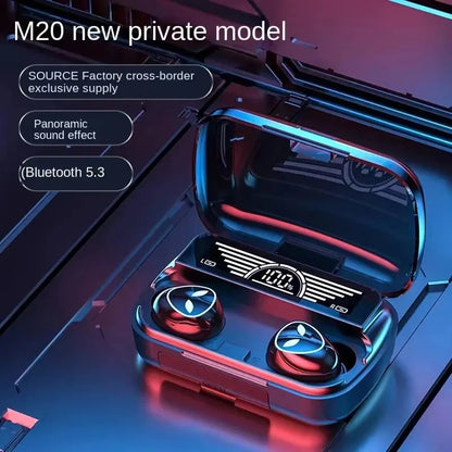 M20 Earbuds TWS Slúchadlá s inteligentným dotykovým ovládaním Bezdrôtové slúchadlá kompatibilné s Bluetooth Vodotesný LED displej s mikrofónom