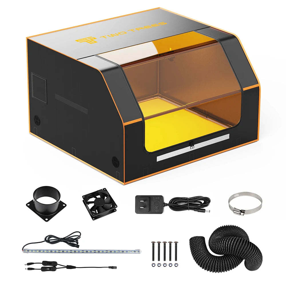 Kryt laserového gravírovača Twotrees Ohňovzdorný a prachotesný ochranný kryt 780 x 720 x 460 mm s výfukovým ventilátorom a hadicou