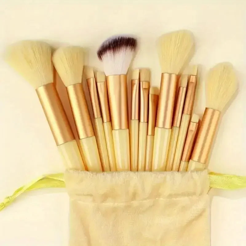 13ks prémiových syntetických nylonových štetinových štetcov na make-up – mäkké, jemné a bez krutosti pre bezchybný podklad, lícenku, púder,